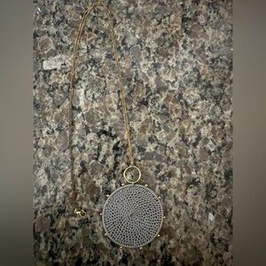 Long Elegant Gold Pendant Necklace